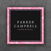 ピンクフェイク縁どエレガントファッション スクエア名刺