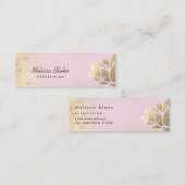 ピンクフェイク色のグラデーションの金ゴールドフォイルロータス スキニー名刺 (正面/裏面)