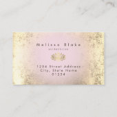 ピンクフェイク色のグラデーションの金ゴールドフォイル装飾 名刺 (裏面)