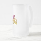 ピンクフェイク色のグリッターが美味しそうね フロストグラスビールジョッキ (正面右)