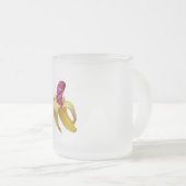 ピンクフェイク色のグリッターが美味しそうね フロストグラスマグカップ (正面右)