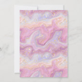 ピンクフェイク金ゴールドグリッターアゲートエイジ誕生日 招待状 (裏面)