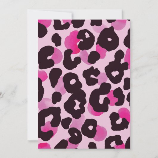 ピンクフェイク金ゴールドサファリツワイルド誕生日招待状 招待状 (裏面)