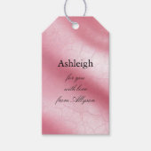 ピンクフェイク革 ギフトタグ (正面)
