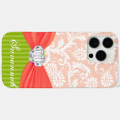 ピンクフェイクRhinstoneダパーソナライズされたマスクiPhone Case-Mate iPhoneケース (裏面 (横))