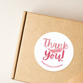 ピンクフェザーありがとうスモールビジネス ラウンドシール