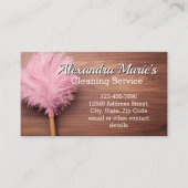 ピンクフェザーモダンクリーニングサービス 名刺 (正面)