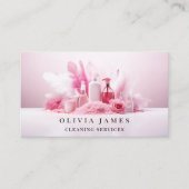 ピンクフェザー清掃サービスメイド 名刺 (正面)