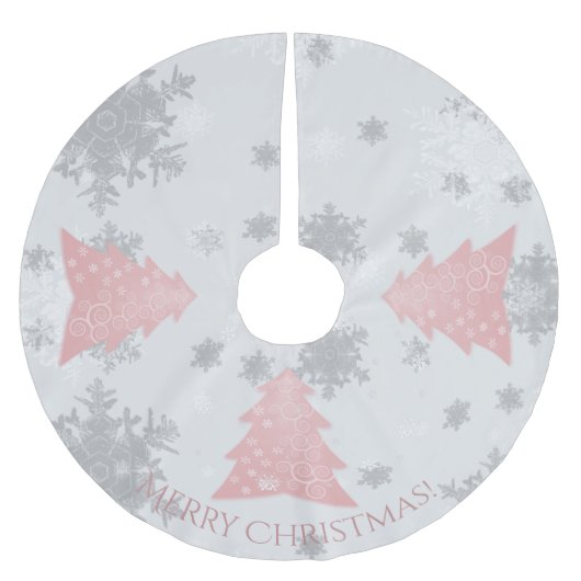 ピンクフェスティバルクリスマスツリースカート ブラッシュドポリエステルツリースカート (正面)