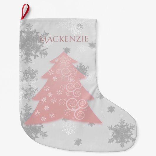 ピンクフェスティバルクリスマスツリーストッキング ラージクリスマスストッキング (正面)