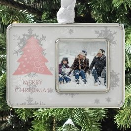 ピンクフェスティバルクリスマスツリーフレームオーナメント シルバープレートフレームオーナメント