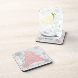 ピンクフェスティバルクリスマスツリープラスチックコースター コースター