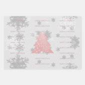 ピンクフェスティバルクリスマスツリーラッピング紙 ラッピングペーパーシート (正面3)