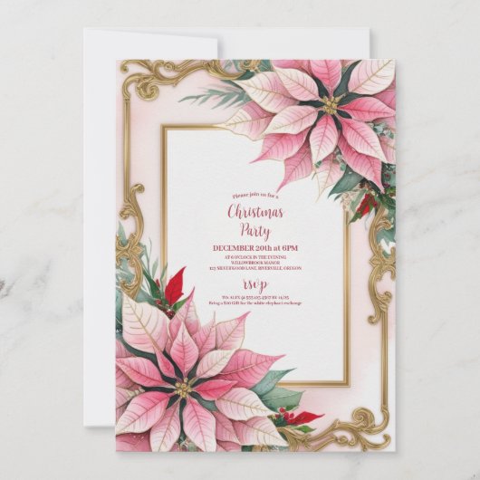 ピンクフェスティバルクリスマスパーティー 招待状 (正面)