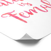 ピンクフェミニスト引用文未来は女性 ポスター (角)