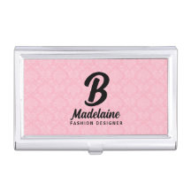 ピンクフェミニンとブラックのダマスクとモノグラム