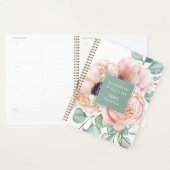 ピンクフェミニンとベージュポピー水カラーフローラ プランナー手帳 (ディスプレー)
