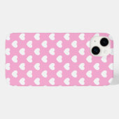 ピンクフェミニンと白のハートiPhoneカバー Case-Mate iPhoneケース (裏面 (横))