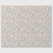 ピンクフェミニンと白のバレンタイン開花 ラッピングペーパー (フラット)