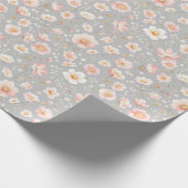 ピンクフェミニンと白のバレンタイン開花 ラッピングペーパー (角)