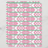 ピンクフェミニンと白のラトビアの部族フォークアート (正面/裏面)