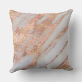 ピンクフェミニンと白の横紋大理石パターン クッション (裏面)