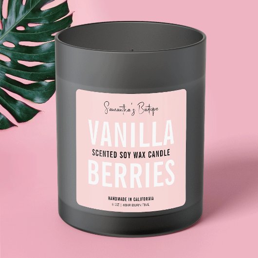 ピンクフェミニンのキャンドルまたは浴製品の包装 スクエアシール