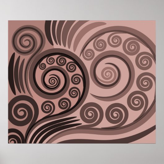 ピンクフェミニンのシダ – フロンのカールのポスター ポスター (正面)