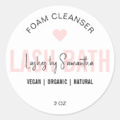 ピンクフェミニンのスクリプトロゴラッシュ拡張機能のクリーナー ラウンドシール (正面)