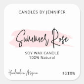 ピンクフェミニンのスモダンクリプトキャンドル包装 スクエアシール (正面)