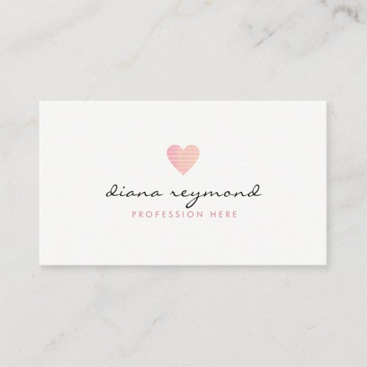 ピンクフェミニンのハートプロフェッショナル 名刺 (正面)