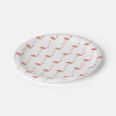 ピンクフェミニンのフラミンゴ模様 ペーパープレート (アングル)