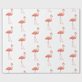 ピンクフェミニンのフラミンゴ模様 ラッピングペーパー (フラット)