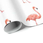 ピンクフェミニンのフラミンゴ模様 ラッピングペーパー (ロールコーナー)