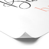 ピンクフェミニンのフローラベビーの開花ベビーシャワー ポスター (角)