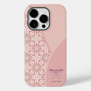 ピンクフェミニンのロゴまたはQRコードの幾何学的パターン Case-Mate iPhone 14 PROケース