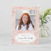 ピンクフェミニンの大理石お祝い追悼碑 招待状 (スタンド正面)