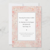 ピンクフェミニンの大理石お祝い追悼碑 招待状 (裏面)