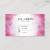 ピンクフェミニンの大理石浮きインク 名刺 (裏面)