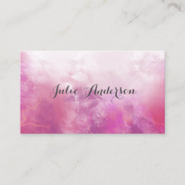 ピンクフェミニンの大理石浮きインク 名刺