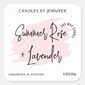 ピンクフェミニンの水の色のモダンろうそく包装 スクエアシール (正面)