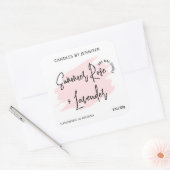 ピンクフェミニンの水の色のモダンろうそく包装 スクエアシール (封筒)