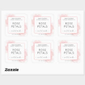 ピンクフェミニンの水彩文字フォントキャンドル スクエアシール (シート)