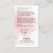 ピンクフェミニンの水彩粉末ブロウアフターケア 名刺 (裏面)