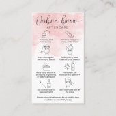 ピンクフェミニンの水彩粉末ブロウアフターケア 名刺 (正面)