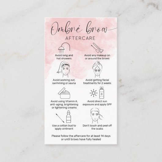 ピンクフェミニンの水彩粉末ブロウアフターケア 名刺 (正面)