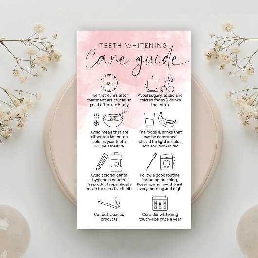 ピンクフェミニンの水色歯のホワイトニングアフターケア 名刺