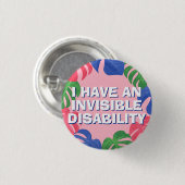 ピンクフェミニンの熱帯離れ国の不可視の無効化 缶バッジ (正面&裏面)