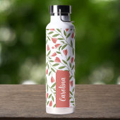 ピンクフェミニンの花のフローラつる植物 ウォーターボトル