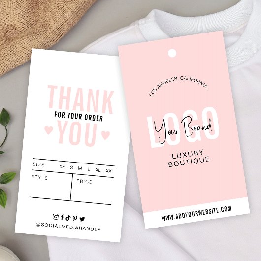 ピンクフェミニンの衣料品ラベルブティックつるラベル